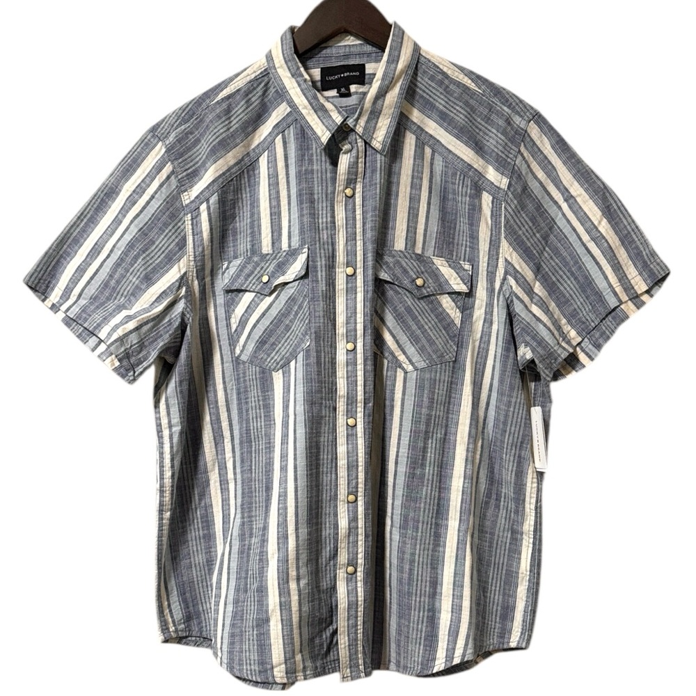 Lucky Brand Snap Up Western Work Shirt Size XL
